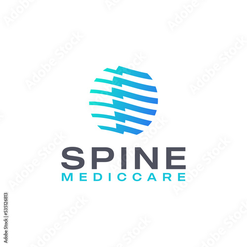 Spine logo design. Vector illustration Abstract shape of spine. Medical diagnostic logo design vector icon template