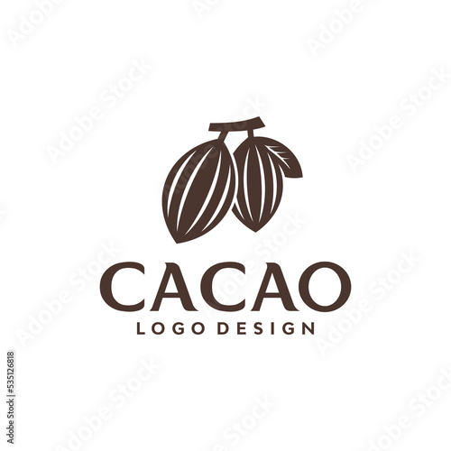 illustration cacao fruit logo design vector