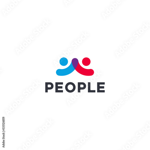 Illustration People Logo Design Template
