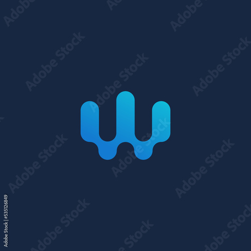 monogram letter w logo design. Vector illustration letter w with digital style. modern logo design vector icon template