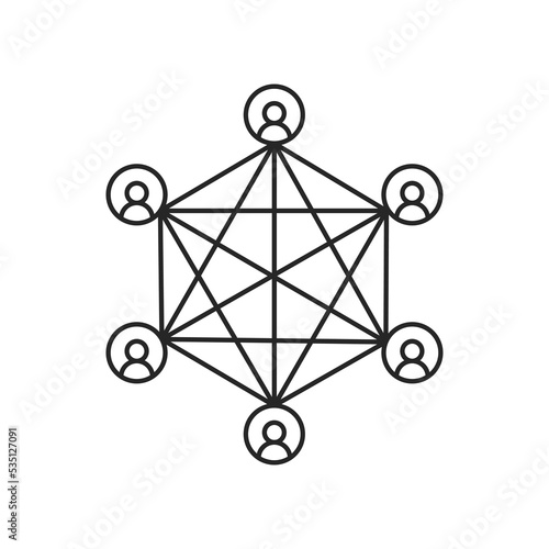 Web 3.0 or Web3 is the third generation of the World Wide Web. People Connection concept.