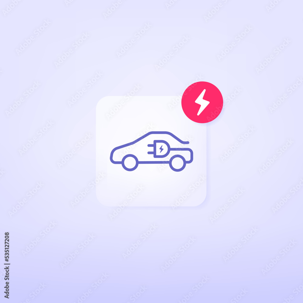 EV charging mobile app icon. Digital application to find charging stations for electric vehicles. vector