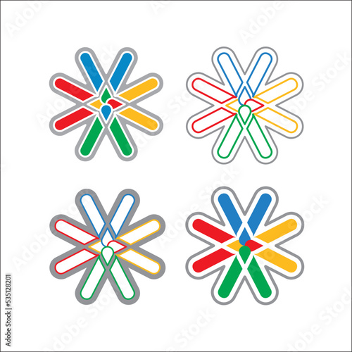 
flower shape color logo image