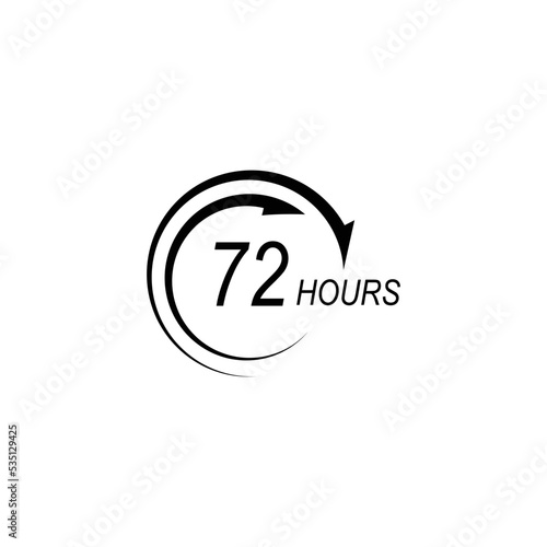 sign of 72 clock arrow hours logo