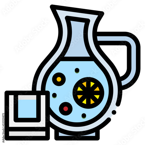infused water Filled Outline icon