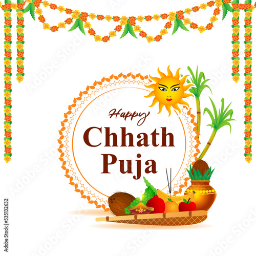 Vector illustration for Chhath Puja greeting