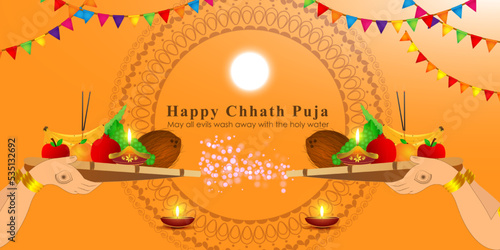 Vector illustration for Chhath Puja greeting