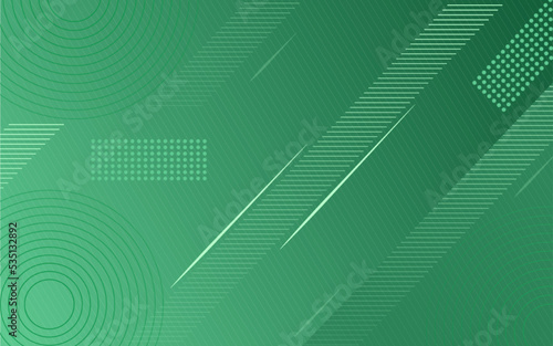 Gradient Green background with memphis and line elements