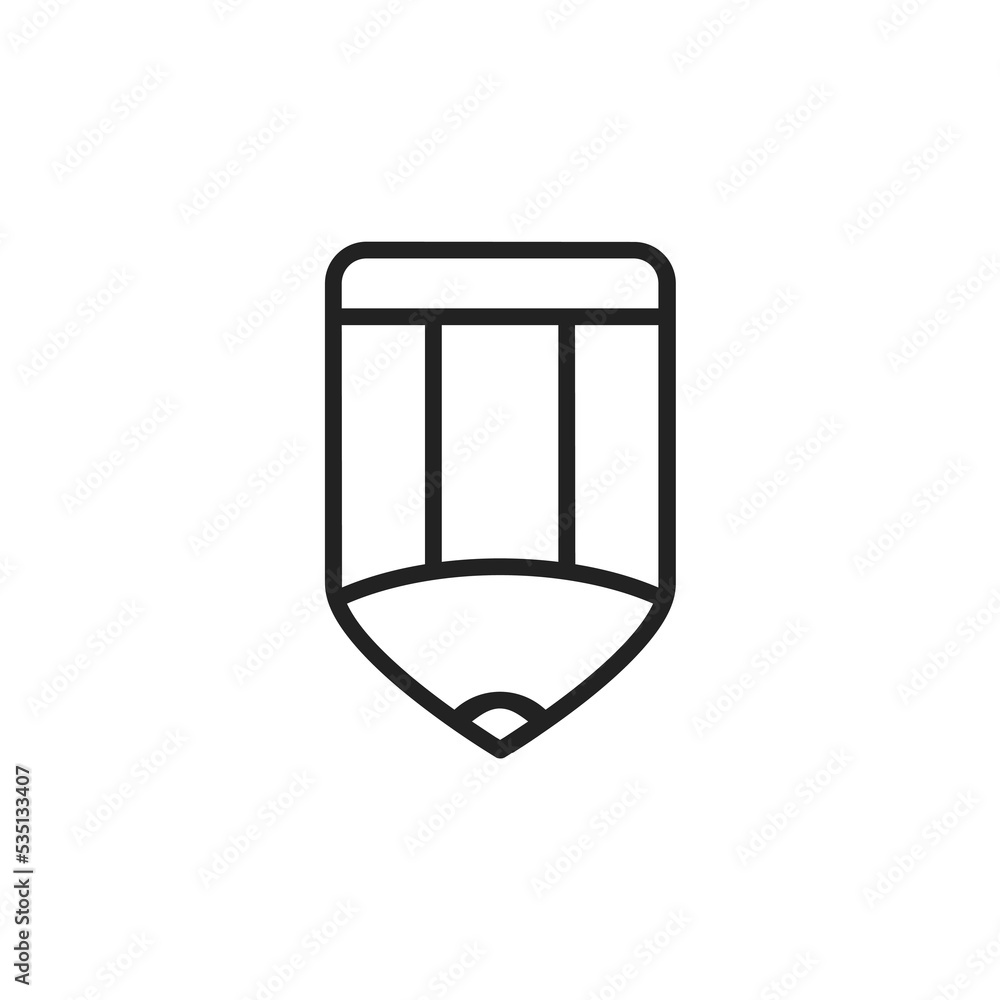 Cute Pencil Flat Line Icon Symbol Cute Pencil Flat Line Icon Symbol