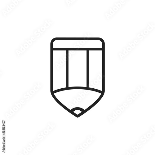 Cute Pencil Flat Line Icon Symbol