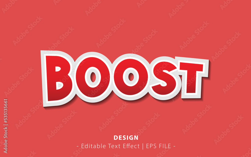 Boost text effect template with bold font concept use for business brand, title, headline and logo. Vector illustration Boost text effect template with bold font concept use for business brand, title, headline and logo. Vector illustration