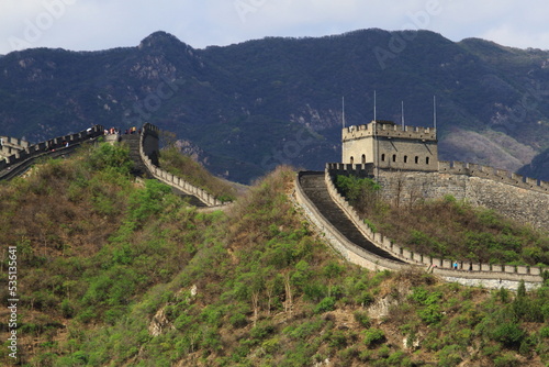 Beautiful spring view of China Great Wall from Juyong Pass (Juyongguan). photo
