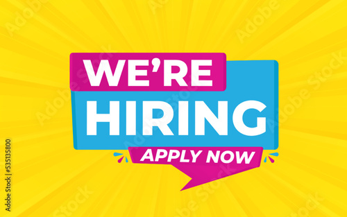 We are hiring yellow background template design
