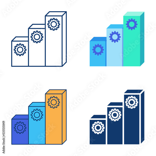 Software scalability icon set in flat and line style