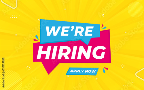 We are hiring yellow background template design