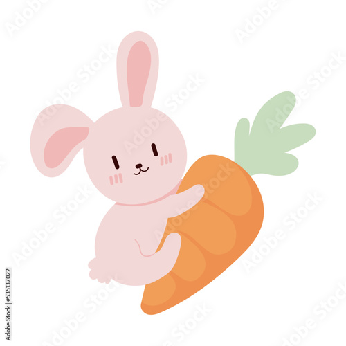 rabbit and carrot kawaii
