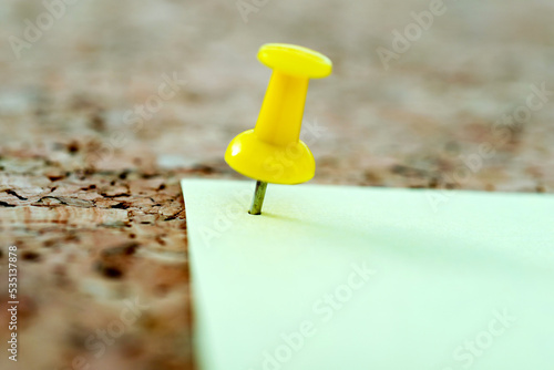 Tableau sur toile Blank paper with pin on cork