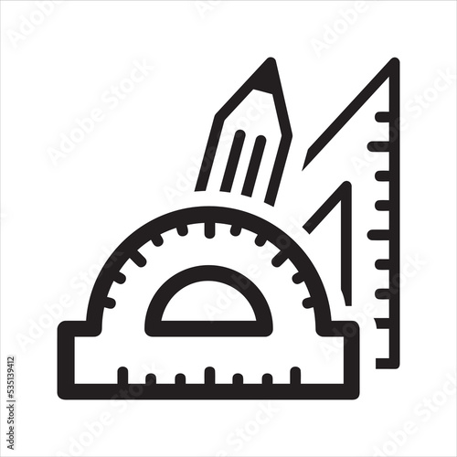 Math tools icon. Vector and glyph