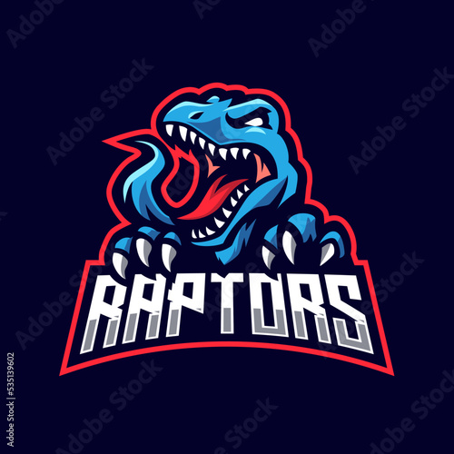 raptor mascot logo gaming illustration vector