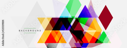 Color triangles composition, geometric abstract background. Techno or business concept, pattern for wallpaper, banner, background, landing page