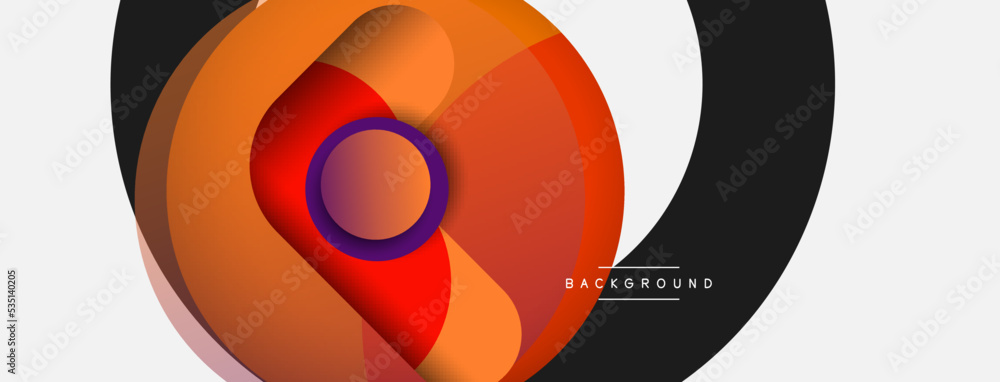 Creative geometric wallpaper. Minimal abstract background. Circles composition vector illustration for wallpaper banner background or landing page Creative geometric wallpaper. Minimal abstract background. Circles composition vector illustration for wallpaper banner background or landing page
