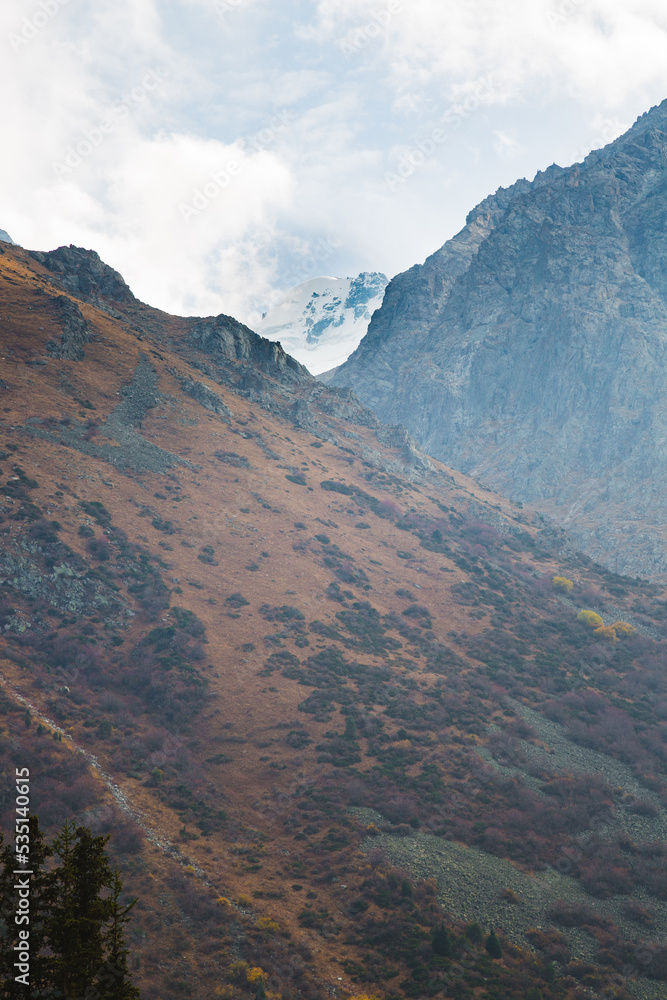 Fototapeta premium Landscape above Ala Archa Pass, Kyrgyzstan.