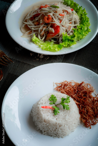 Shrimp Paste Fried Rice "Khao kluk kapi" Thai Food