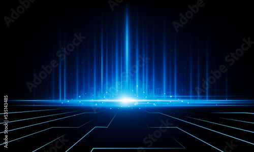 Abstract Door open Light of idea business city reflection Hitech communication concept innovation background, vector design