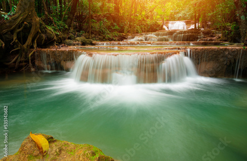 Huay Mae Kamin Waterfall, beautiful waterfall in Kanchanaburi, thailand