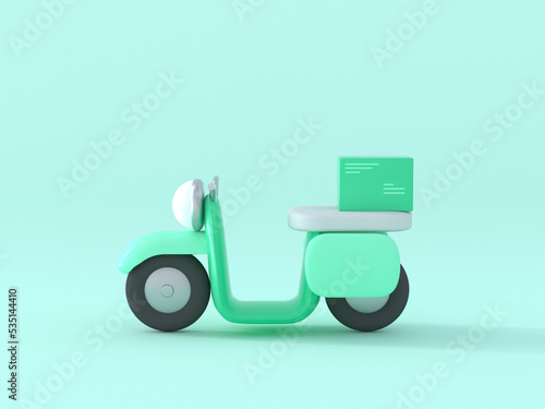 bike green color 3drendering abstract cartoon style