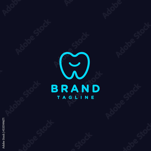 Tooth Icon With Smile Symbol Inside Logo Design. Smile Symbol On Teeth Icon Design.