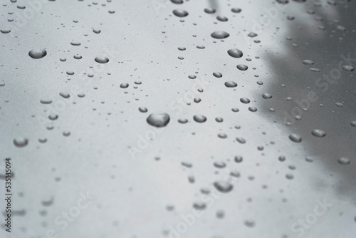 Raindrops on the glass  gloomy weather gray background. Rain gray clouds glass texture.