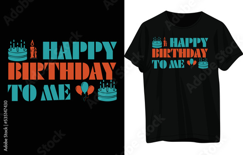 Happy Birthday T-shirt Design photo