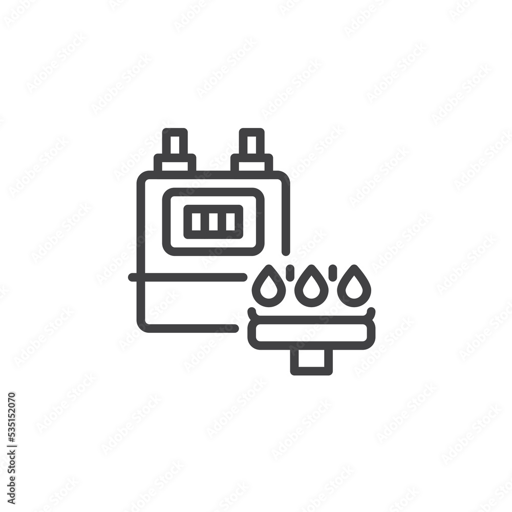 Gas meter line icon Gas meter line icon
