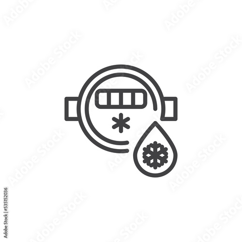 Cold water meter line icon