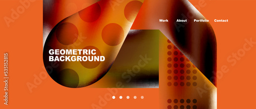 Glassmorphism landing page background template. Colorful glass shapes with metallic effect abstract composition for wallpaper, banner, background