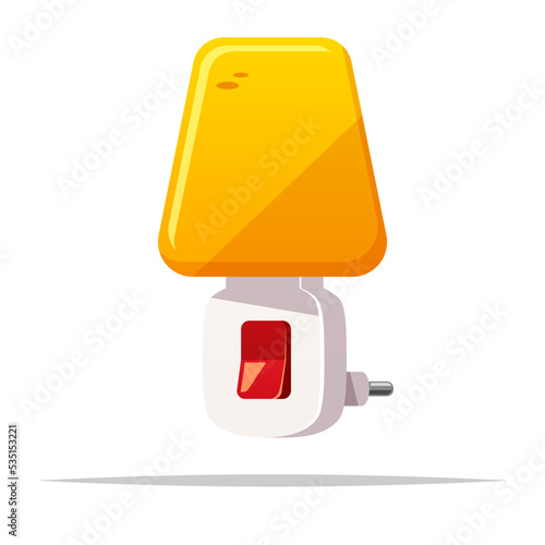 Plug in night light vector isolated illustration