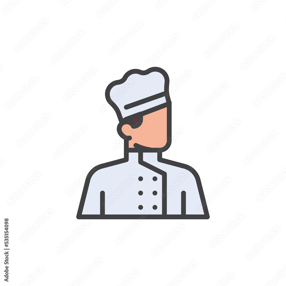 Cook avatar filled outline icon