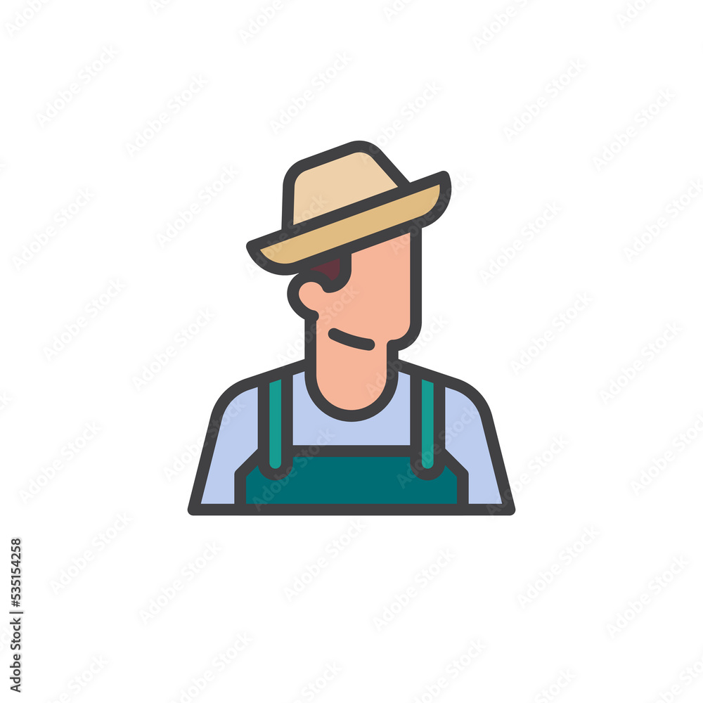 Farmer avatar filled outline icon Farmer avatar filled outline icon