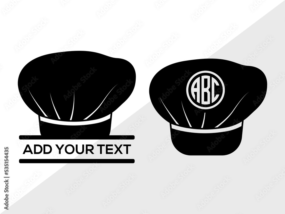 Chef Hat Monogram SVG, Chef Hat Monogram Svg, Cook Hat Svg, Chef Cap Svg, Koki Hat Svg, Cooking