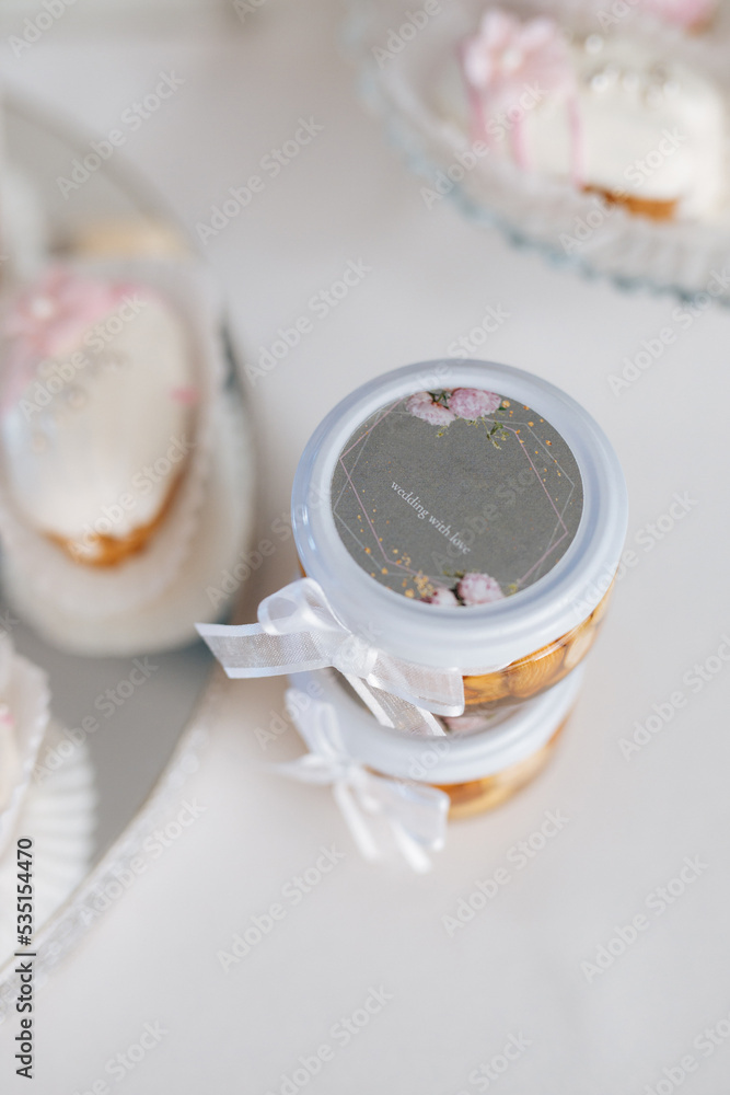 wedding gift jar with nuts in honey wedding gift jar with nuts in honey