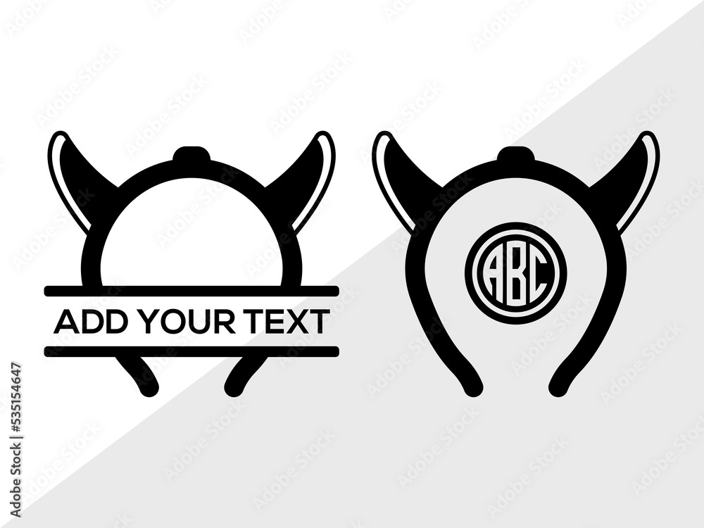 Devil Horn SVG, Devil Horn Monogram, Devil Tail Svg, Halloween Svg, Bat