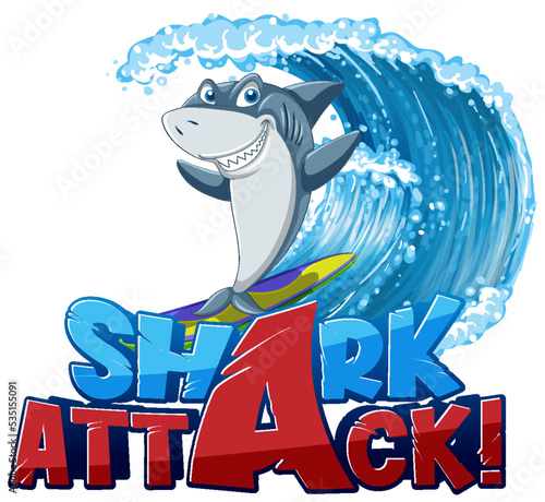 Font design for words shark attack
