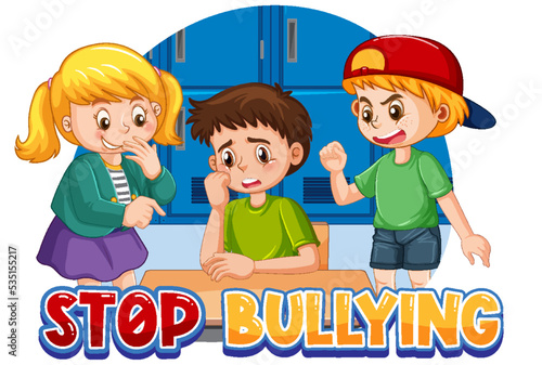 Stop bullying kids text design