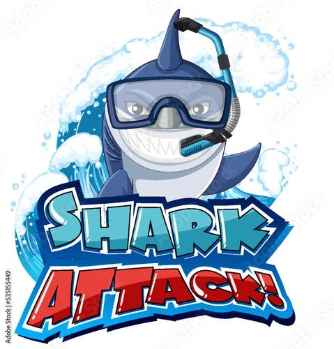 Font design for words shark attack