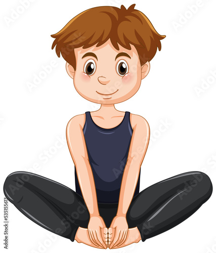 Yoga cobblers pose cartoon character