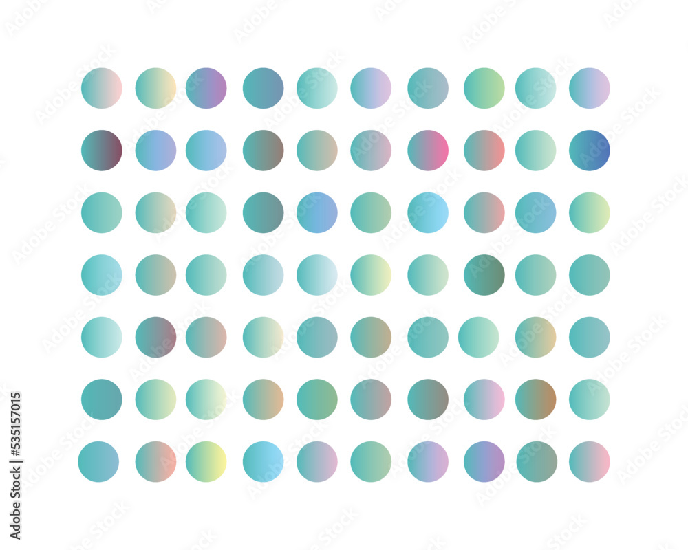 Pastel gradient smooth and vibrant color set. gradient set round Vector Template for design
