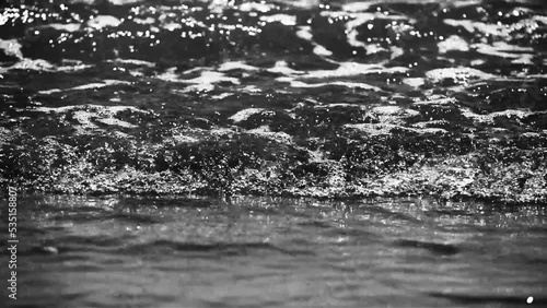 waves on the beach, monochrome, close-up 5