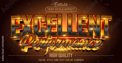 Editable text style effect - Excellent Performance text style theme.