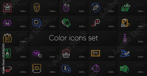 Set of Crane claw machine, Recovery tool and Water bottles line icons. Include Lock, Recovery data, Photo icons. Quick tips, Timer, Image album web elements. Fast delivery. Vector